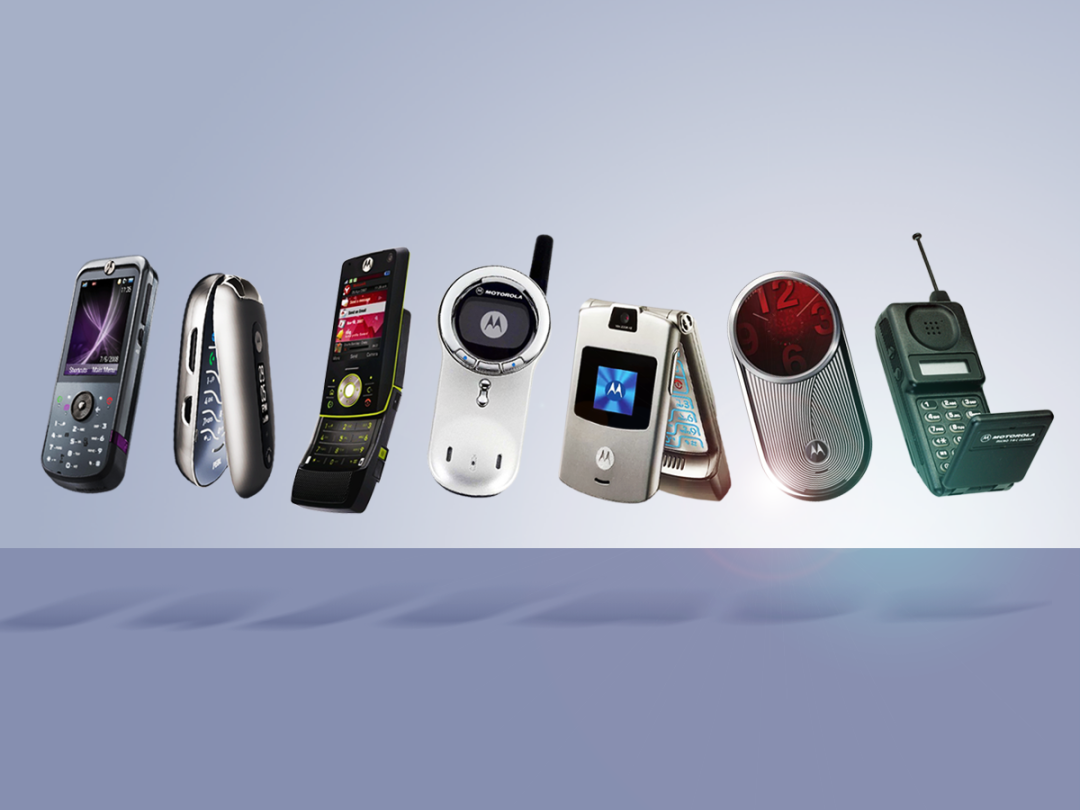 Classic Motorola phones intro graphic