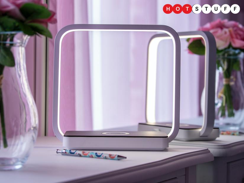 The Artemis is a wireless charging station that doubles as a sleek touch lamp