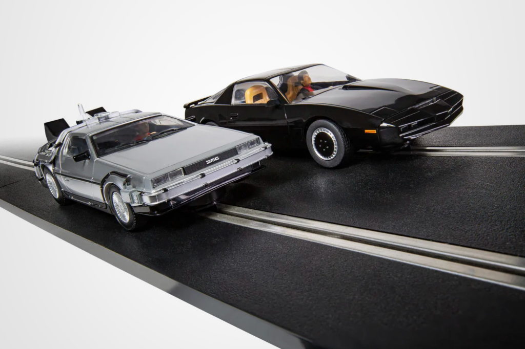 Back to the Future vs Knight Rider retro Scalextric set