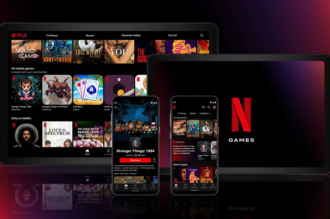 Netflix Games shown on compatible Android devices