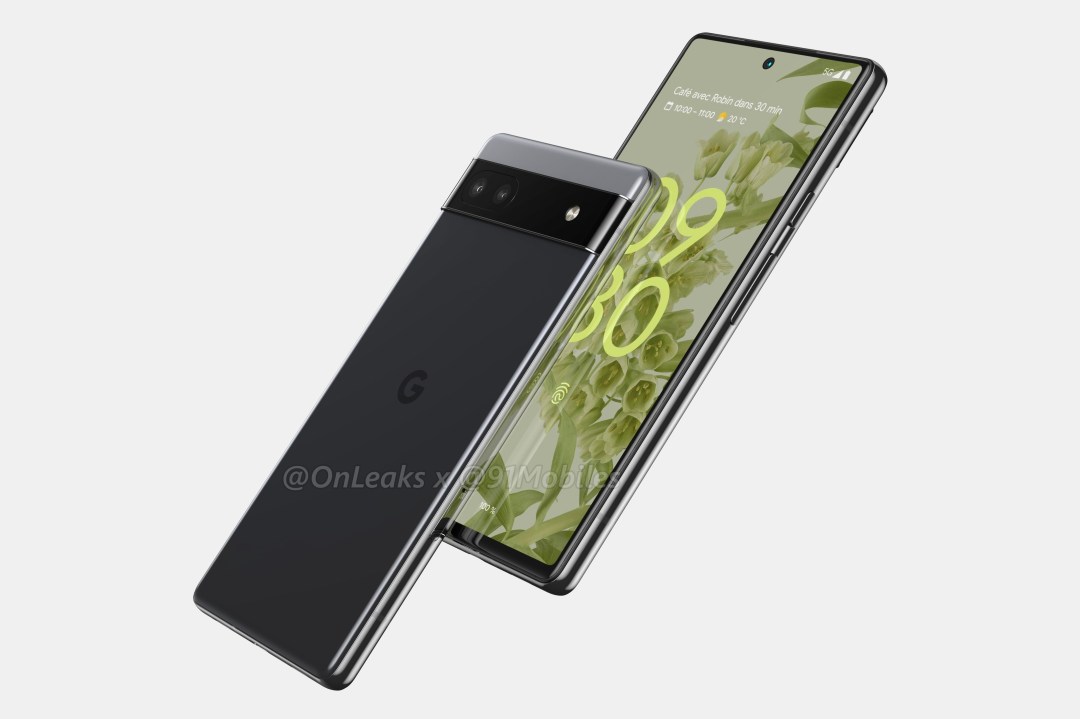 A render of a smartphone purporting to be the Google Pixel 6A