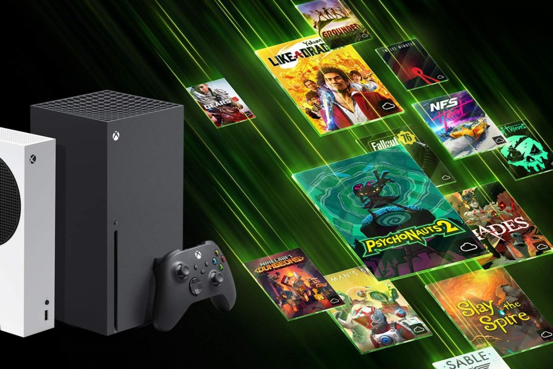A creative image of Xbox consoles and games
