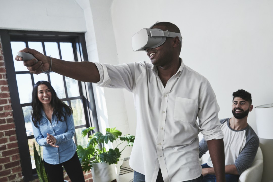 Meta Oculus Quest headset being used