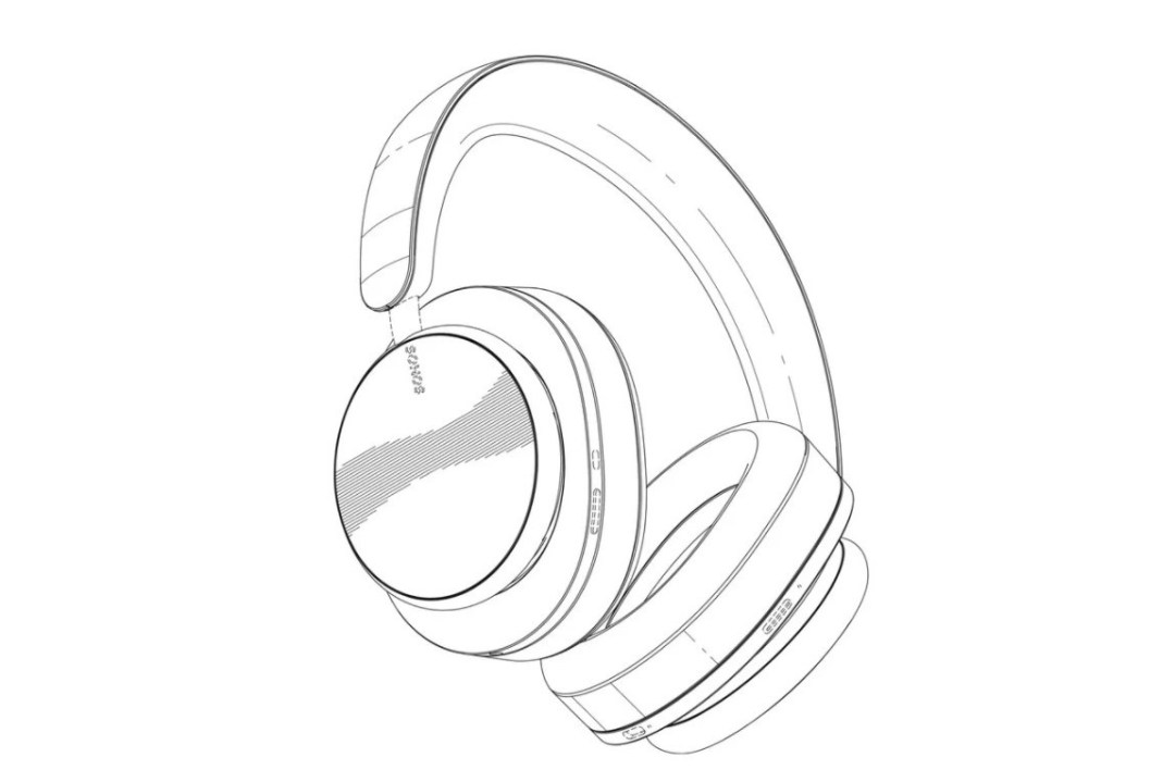 A drawing of Sonos wireless headphones