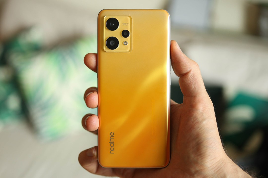 Stuff.tv Realme 9 smartphone review - in hand rear angle