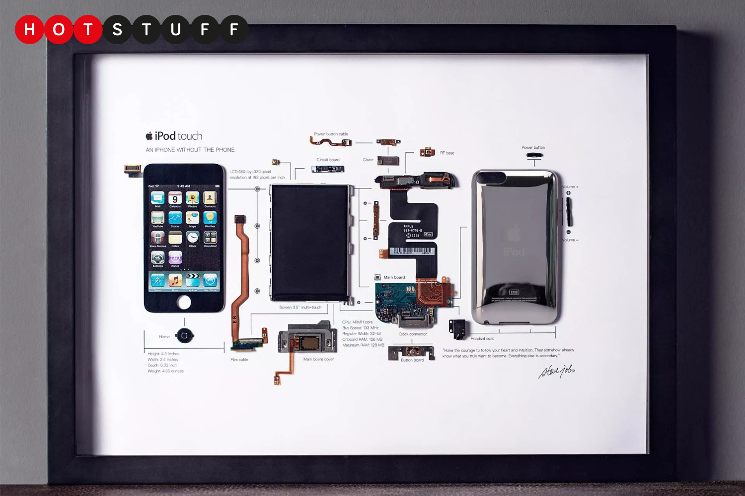 Memorialise the iPod with Grid Studio's framed iPod Touch teardown