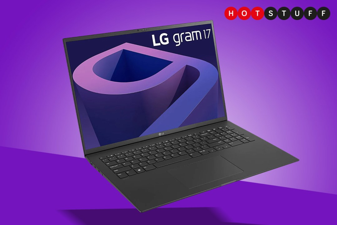 LG Gram 17 2022 version on purple background