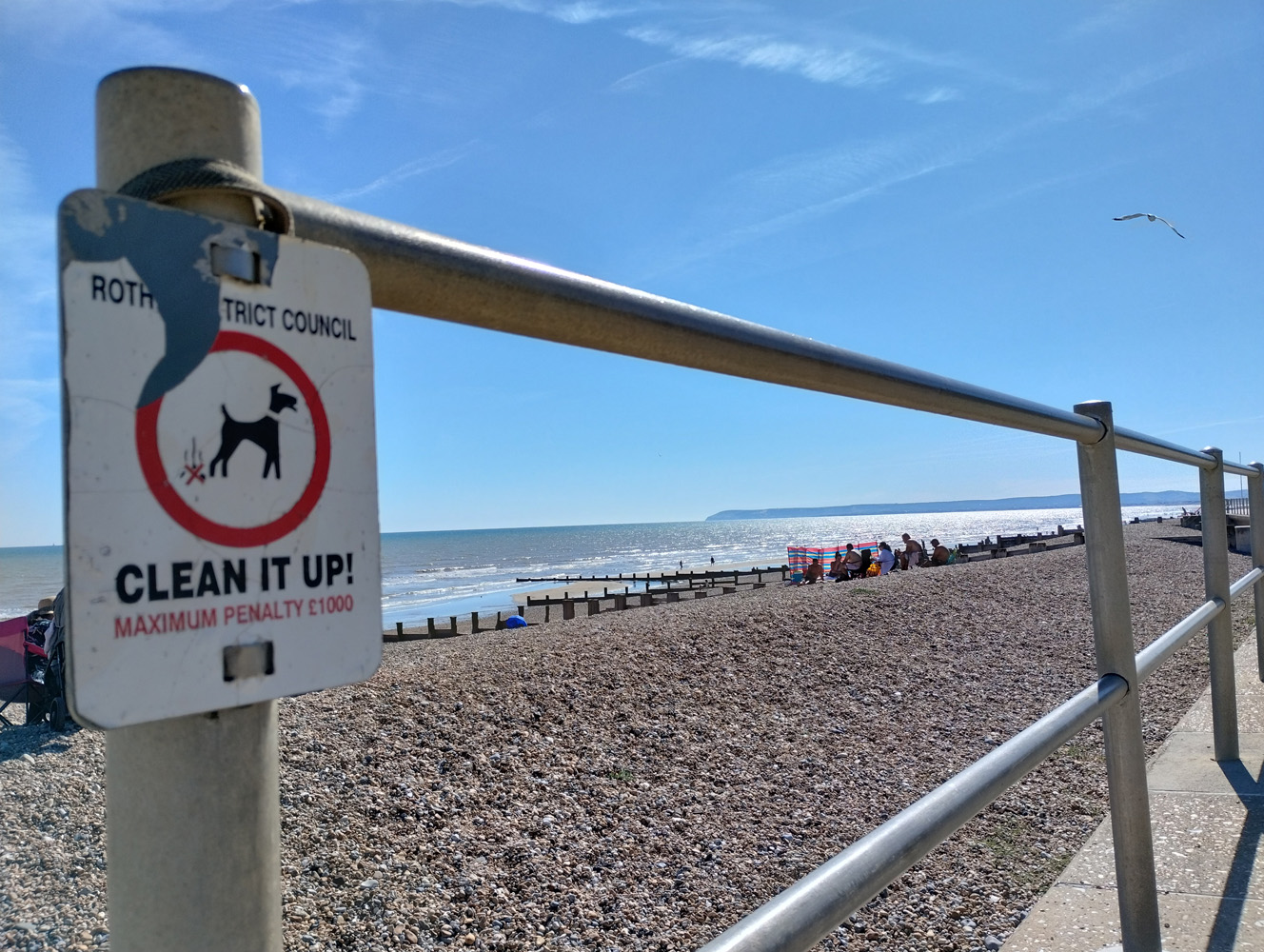 beachfront sign  shot on Motorola Moto G82 