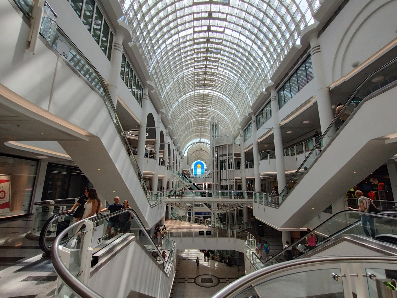shopping mall shot on Motorola Moto G82 using ultrawide lens