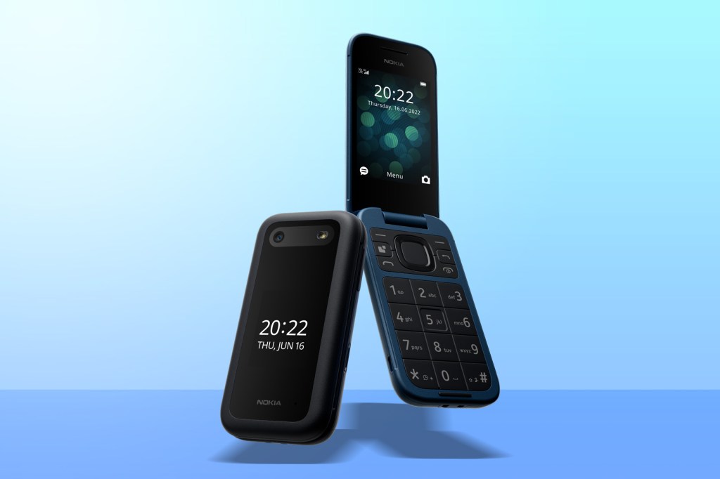 Nokia 2660 Flip against blue background
