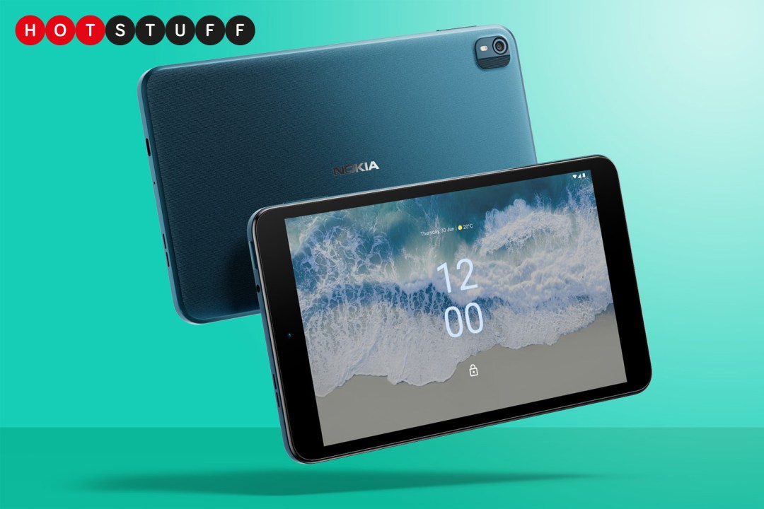 Nokia T10 tablet against green background