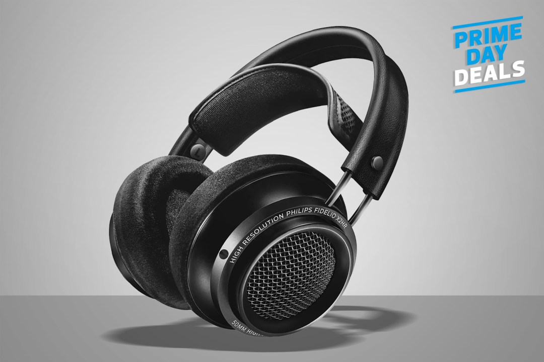 Philips Fidelio X2HR headphones on grey background