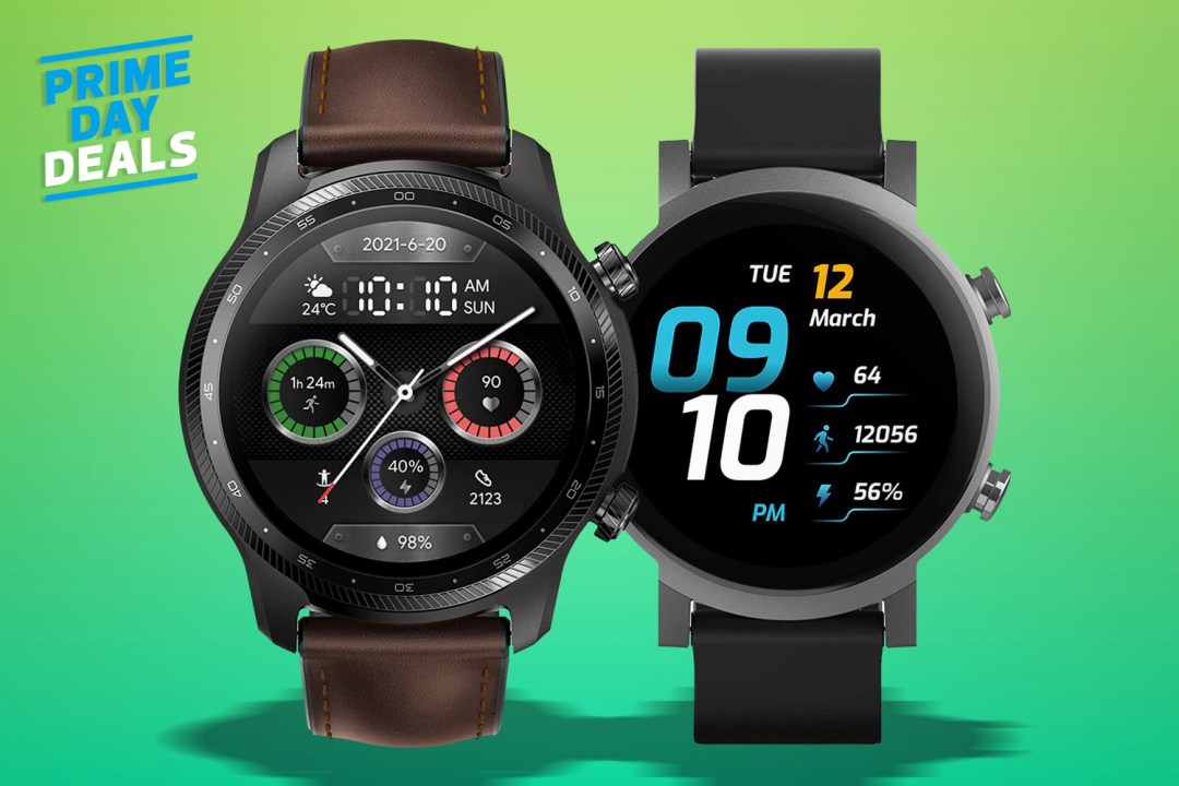 Mobvoi TicWatch smartwatches on green background