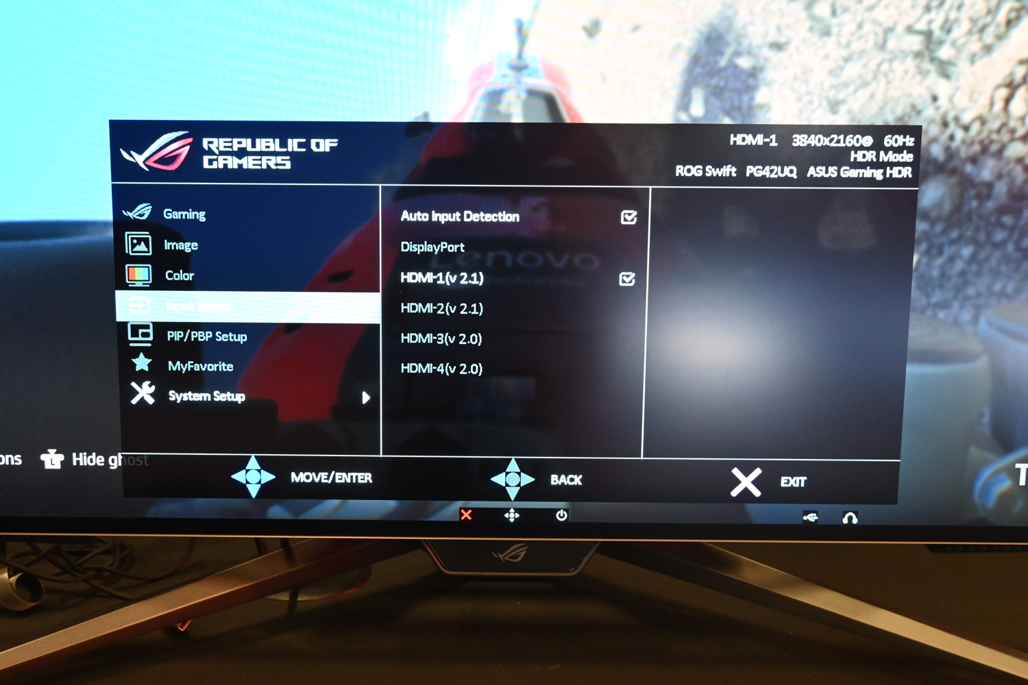 Asus ROG Swift OLED PG42UQ hands-on OSD