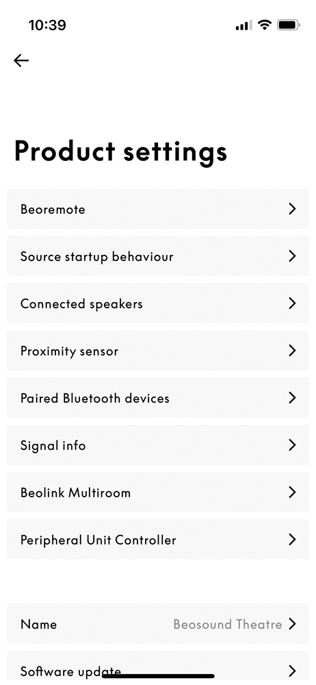 B&O Beosound Theatre review app settings