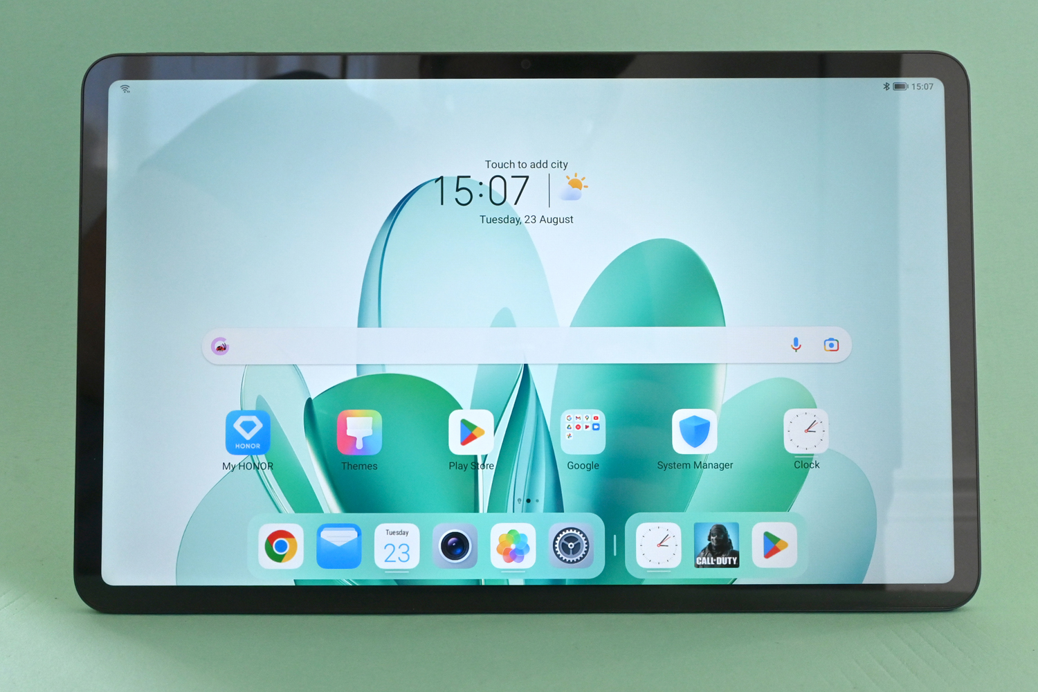 Honor Pad 8 review homescreen green