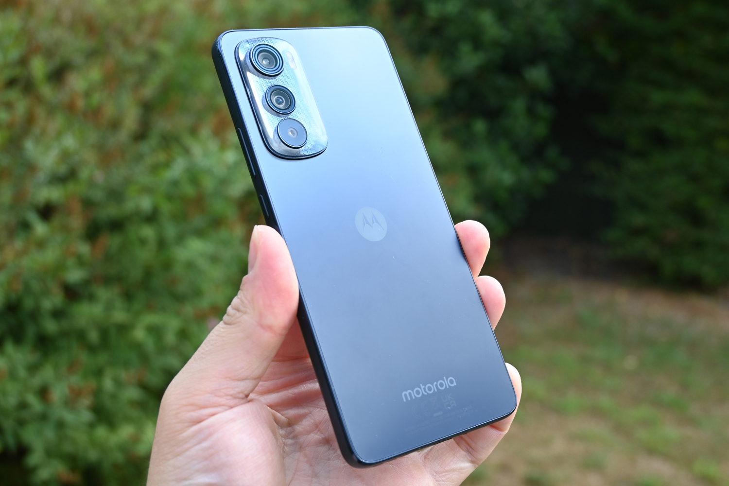 Motorola Edge 30 smartphone in hand rear