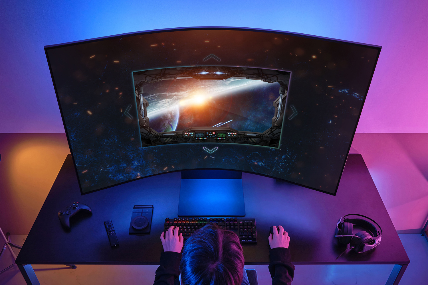 Samsung Odyssey Ark on a desk