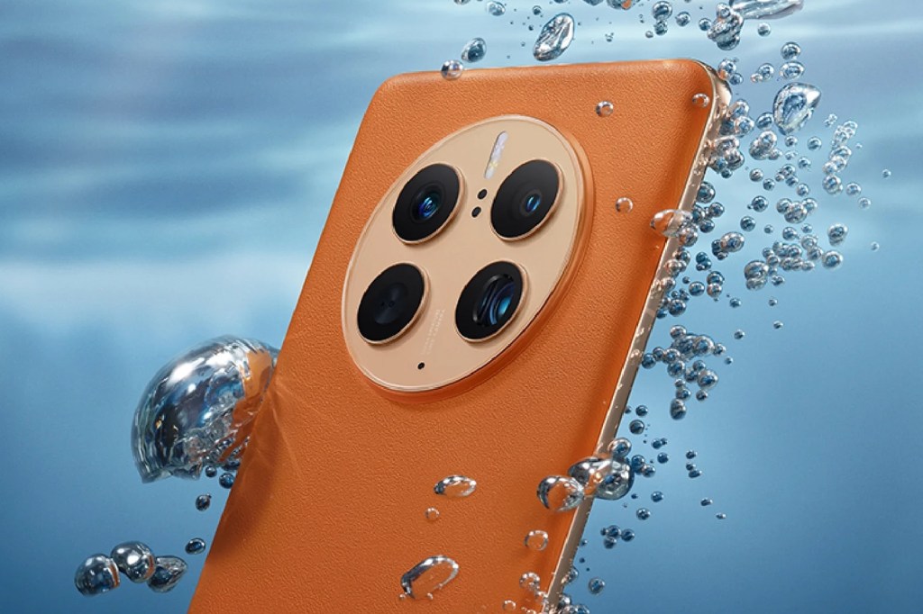 Huawei Mate 50 Pro Orange vegan leather stuff
