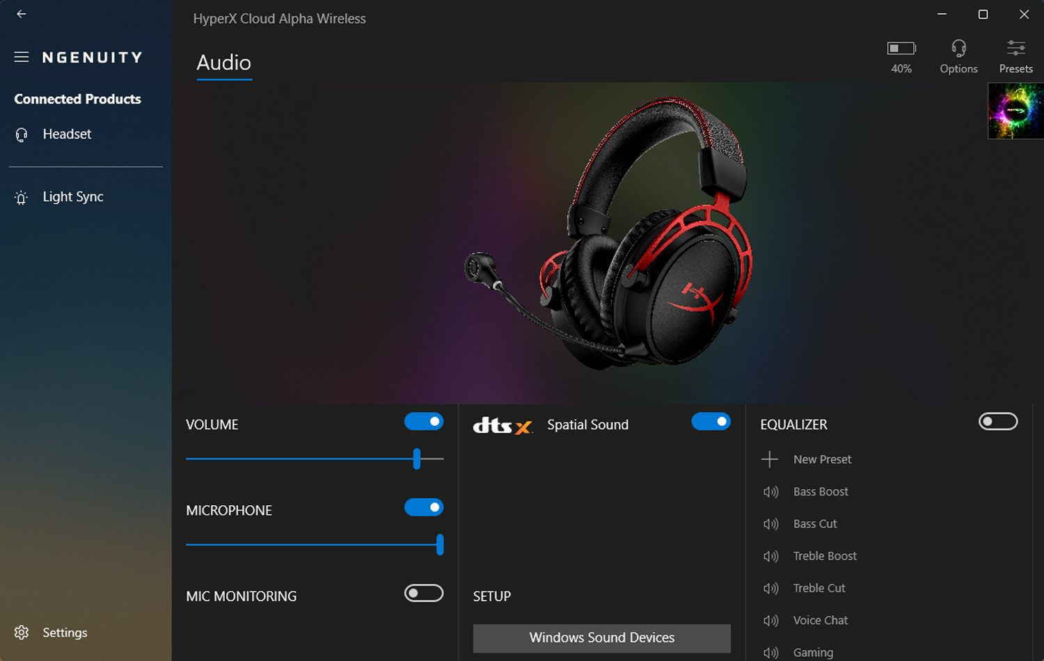 HyperX Cloud Alpha Wireless review software