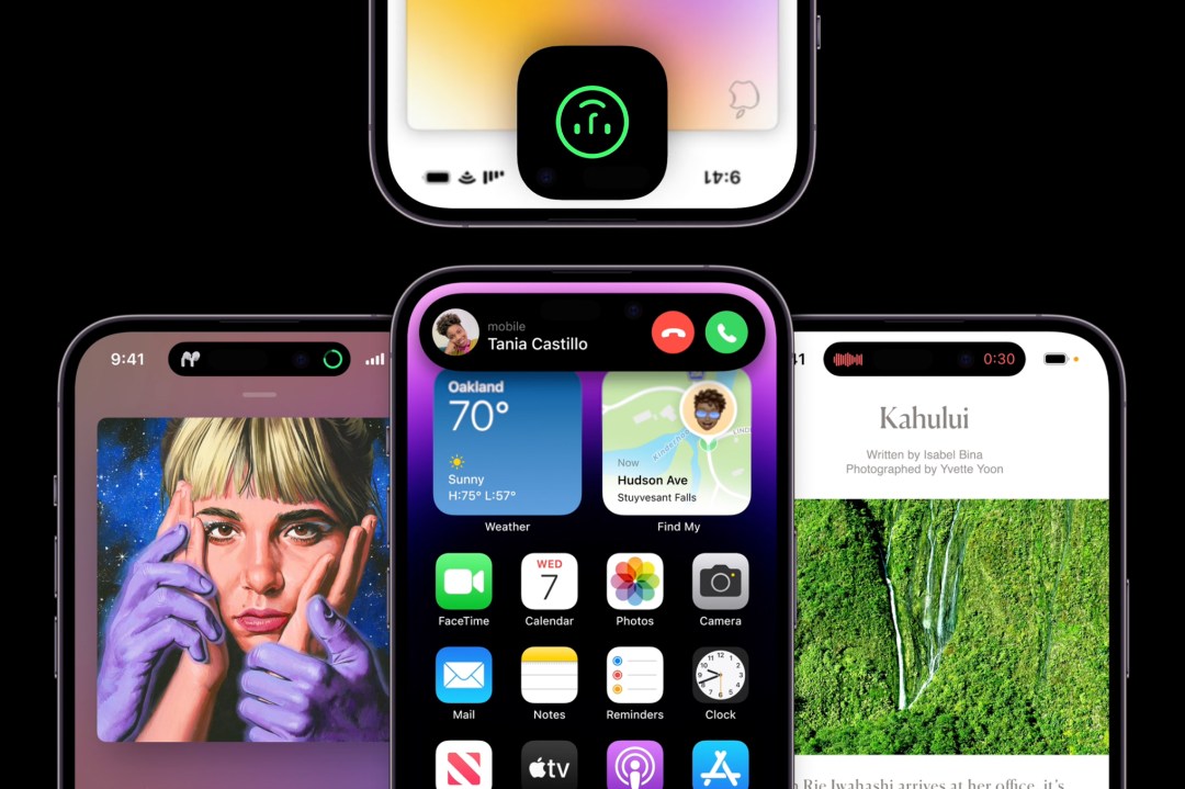 Apple iPhone Dynamic Island interface preview