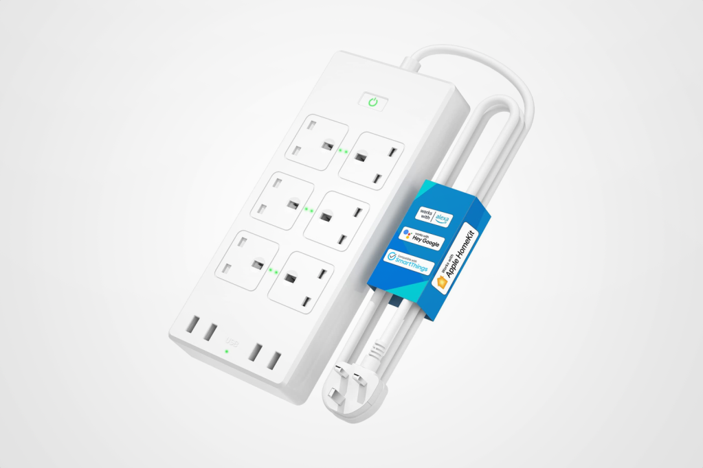 Double smart plug - Smart plug for energy saving - Google Home,   Alexa and Siri (HWP121E)