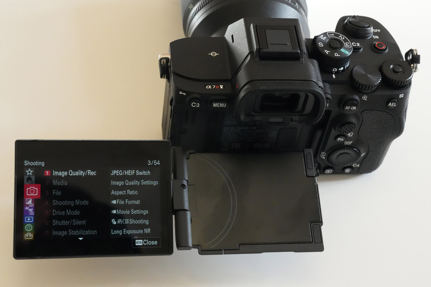 Sony a7R V hands-on review display