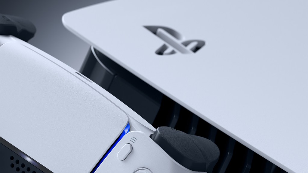 Sony PlayStation 5 وحدة تحكم وشعار PS5