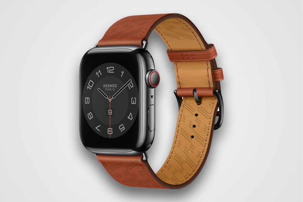 Apple Watch Hermes Leather Strap in Brown colour