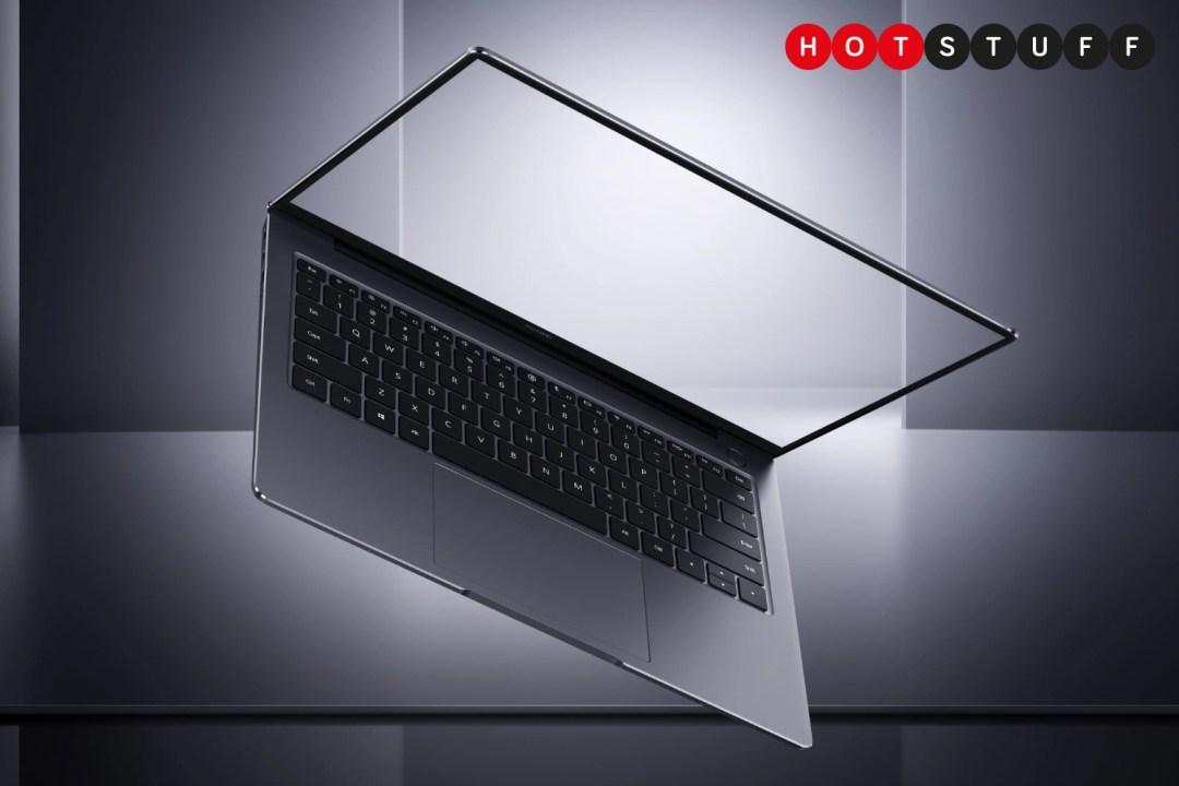 Huawei's 2022 version of the MateBook 14s at an angle