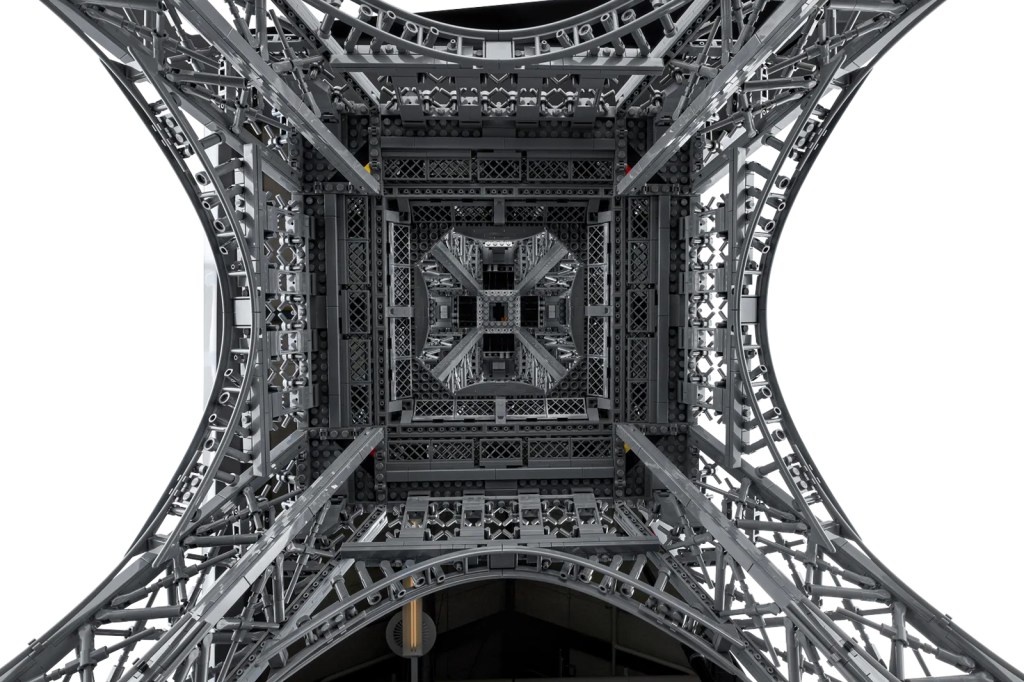 The Lego Eiffel Tower from below
