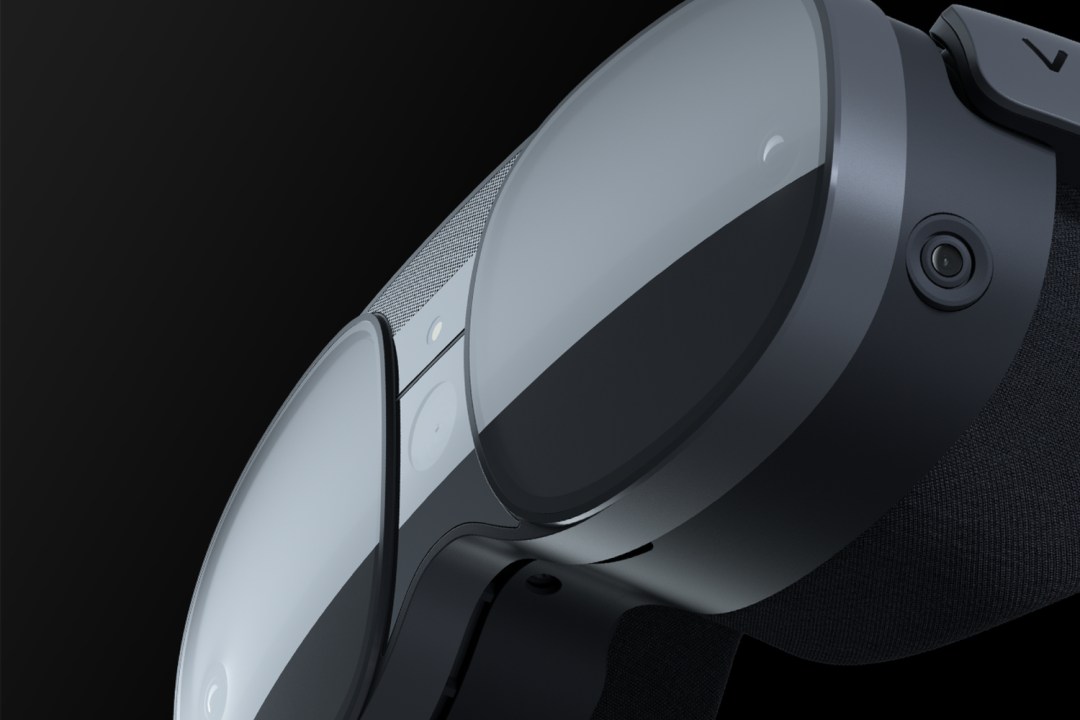 A close-up render of HTC's upcoming VR headset