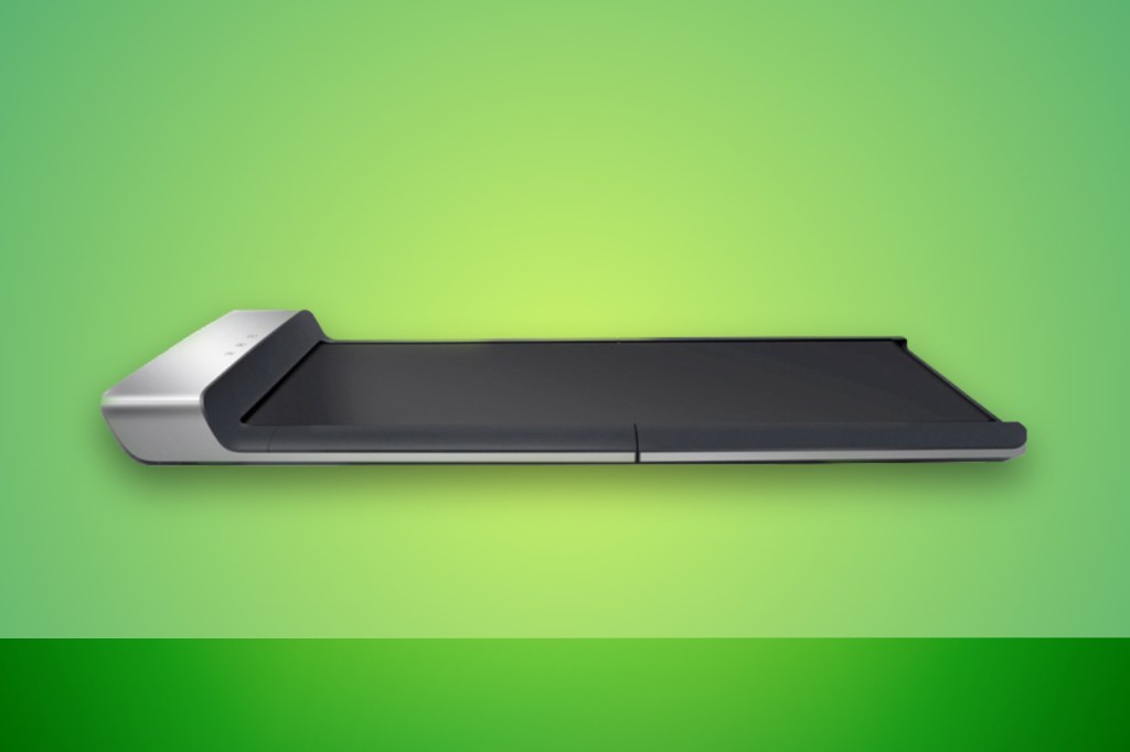 WalkingPad P1 treadmill against green background