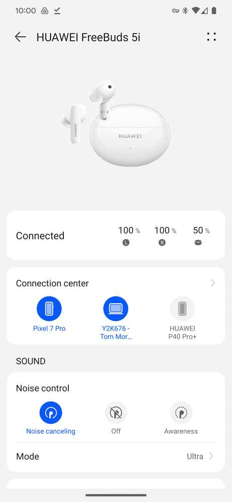 Huawei Freebuds 5i AI Life homescreen