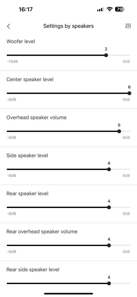 Controlling the S95QR settings in LG's app