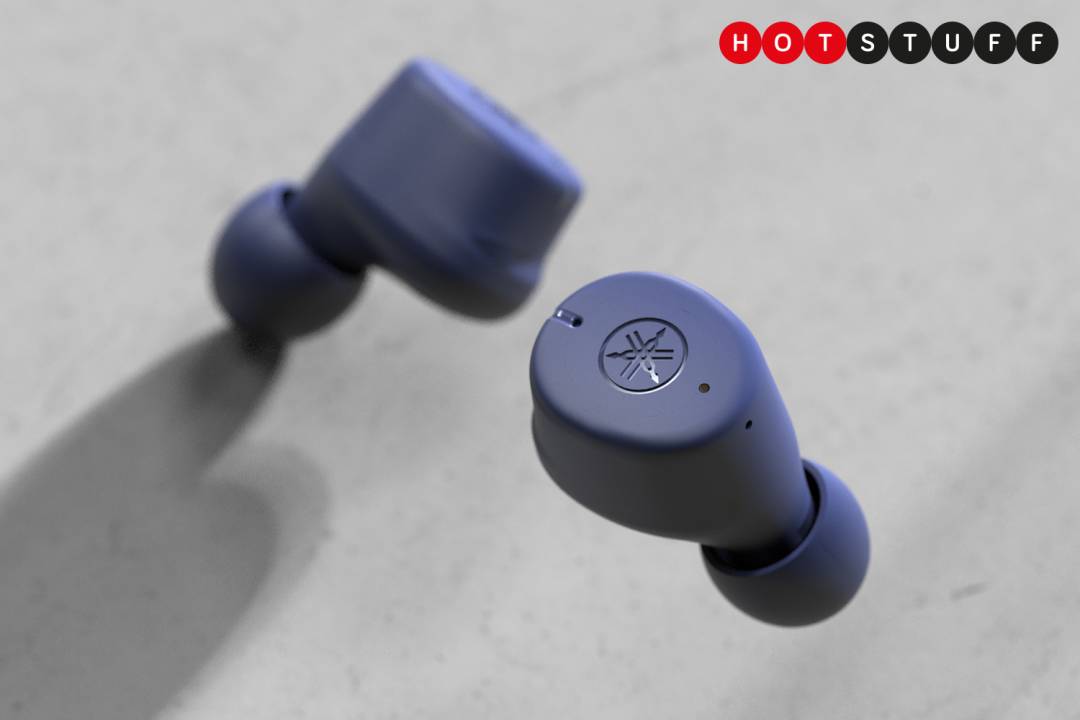 Yamaha's third-gen TW-E3 wireless earbuds in blue
