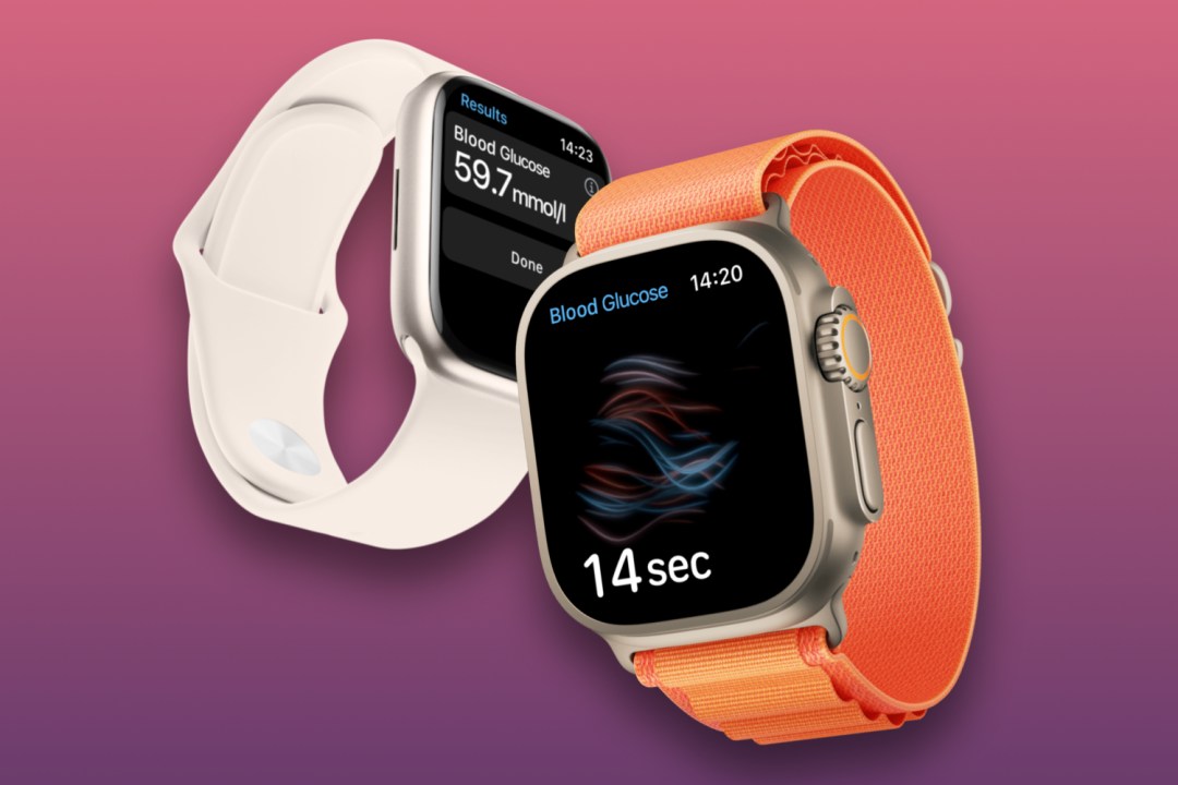 Apple Watch 7 and Ultra with blood glucose app
