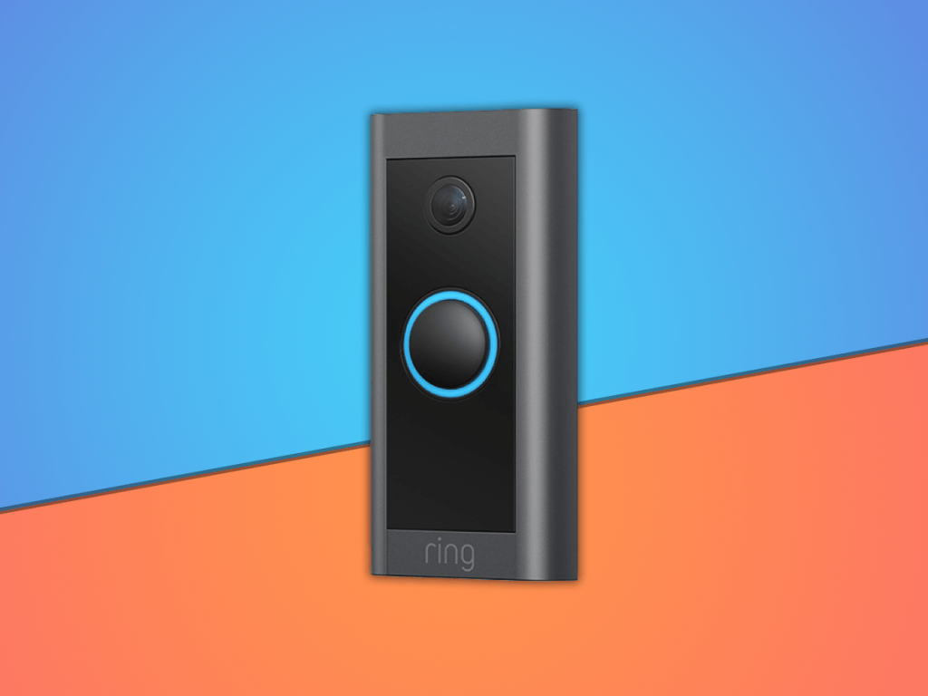 Ring-Video-Doorbell-Wired on a blue and orange background