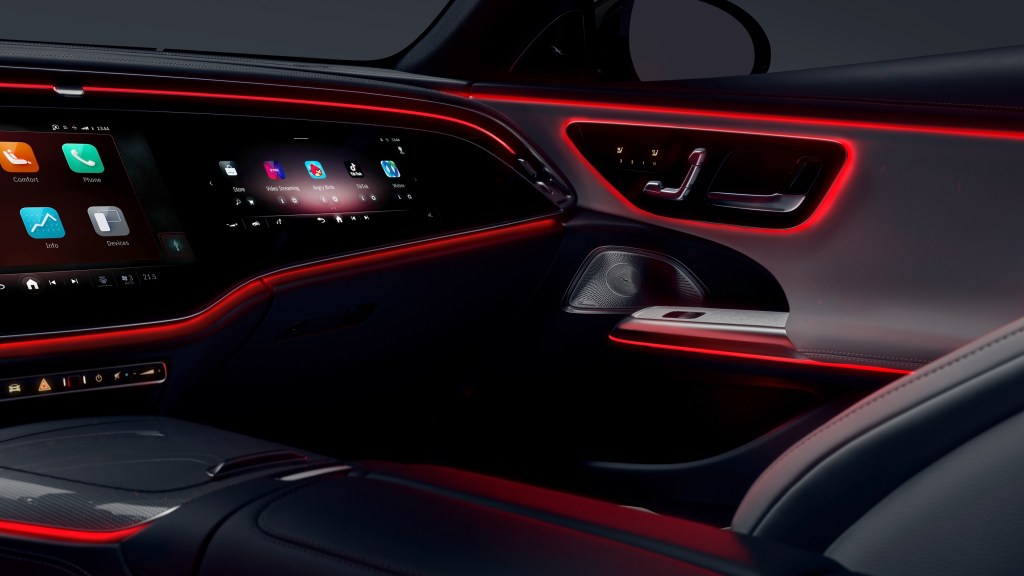 Mercedes-Benz E-Class interior with TikTok app