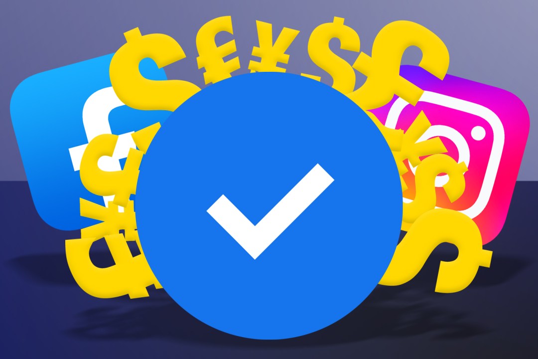 Meta Verified with Facebook and Instagram icons, and a load of currency symbols