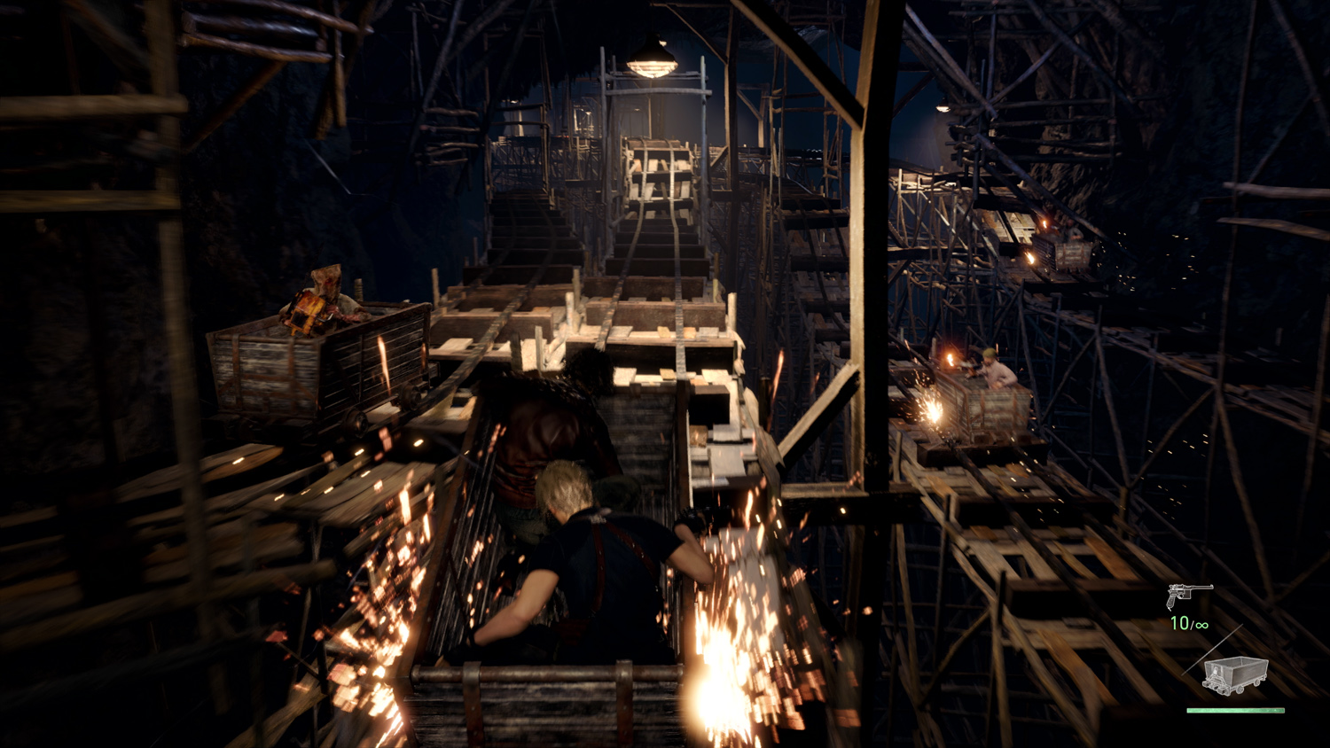 Resident Evil 4 remake mine cart