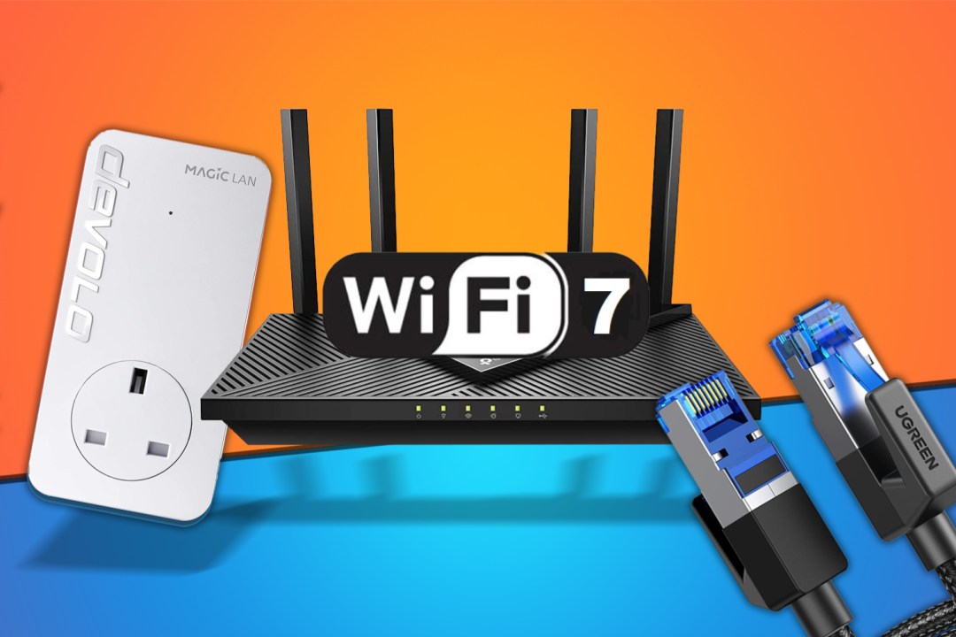 Wi-Fi and broadband accessories behind Wi-Fi 7 logo