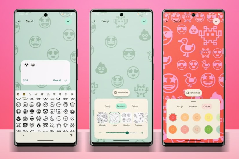 Android 14 lets you create neon pink poop emoji wallpapers