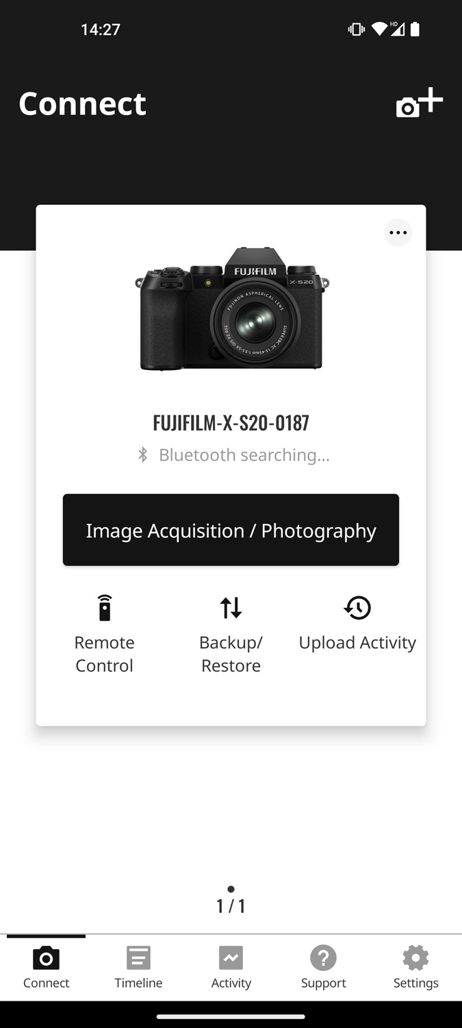 Fuji XApp screenshot homepage