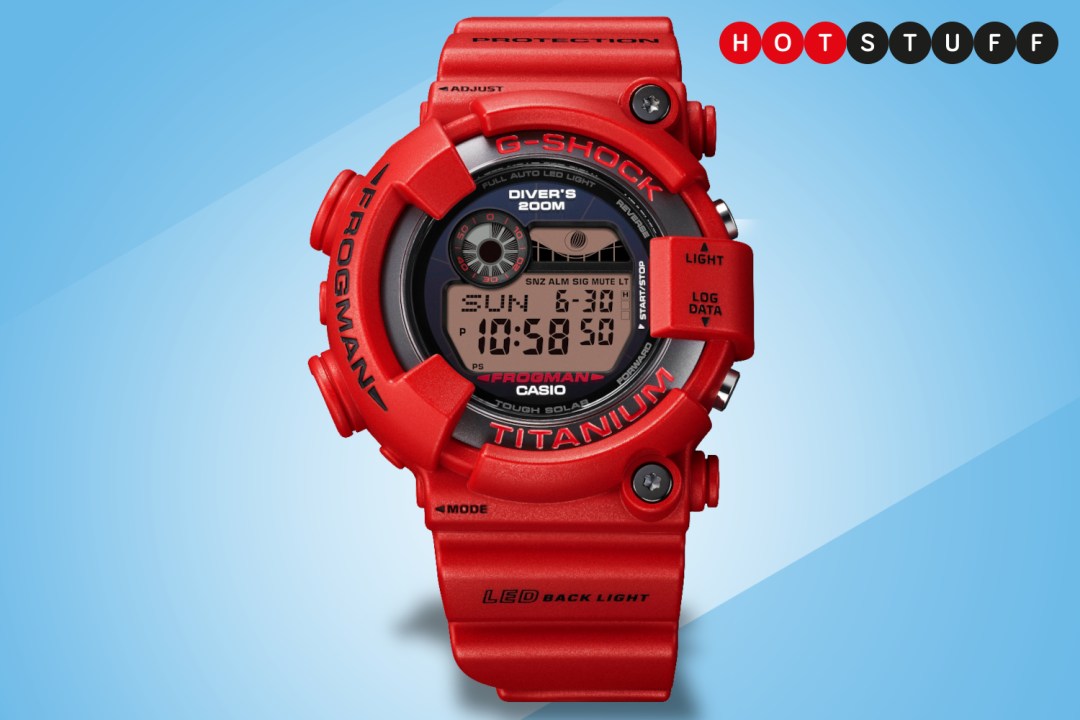 G-SHOCK 30th Anniversary Red Frogman on blue background