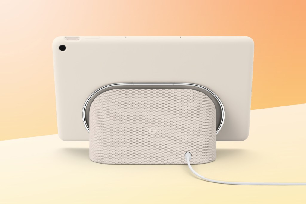 Google Pixel Tablet rear on base