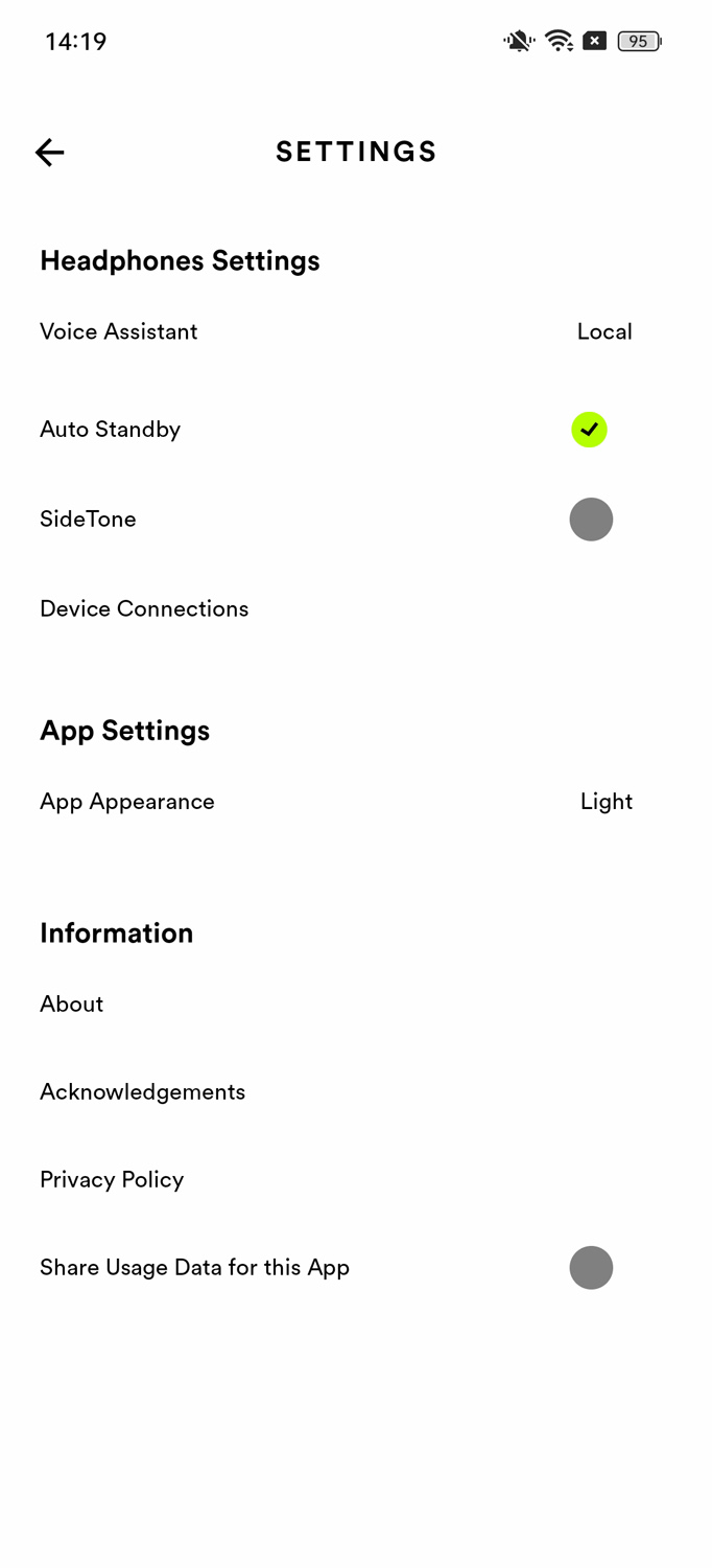 Focal Bathys App advanced settings