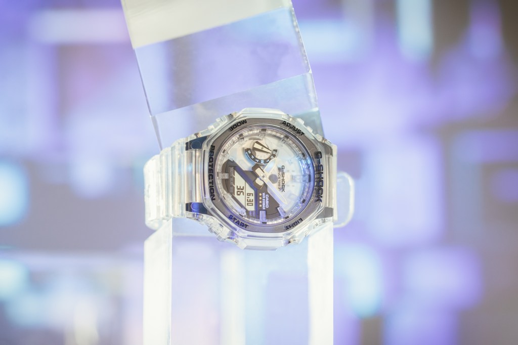 G-Shock Clear Remix on blue abstract background