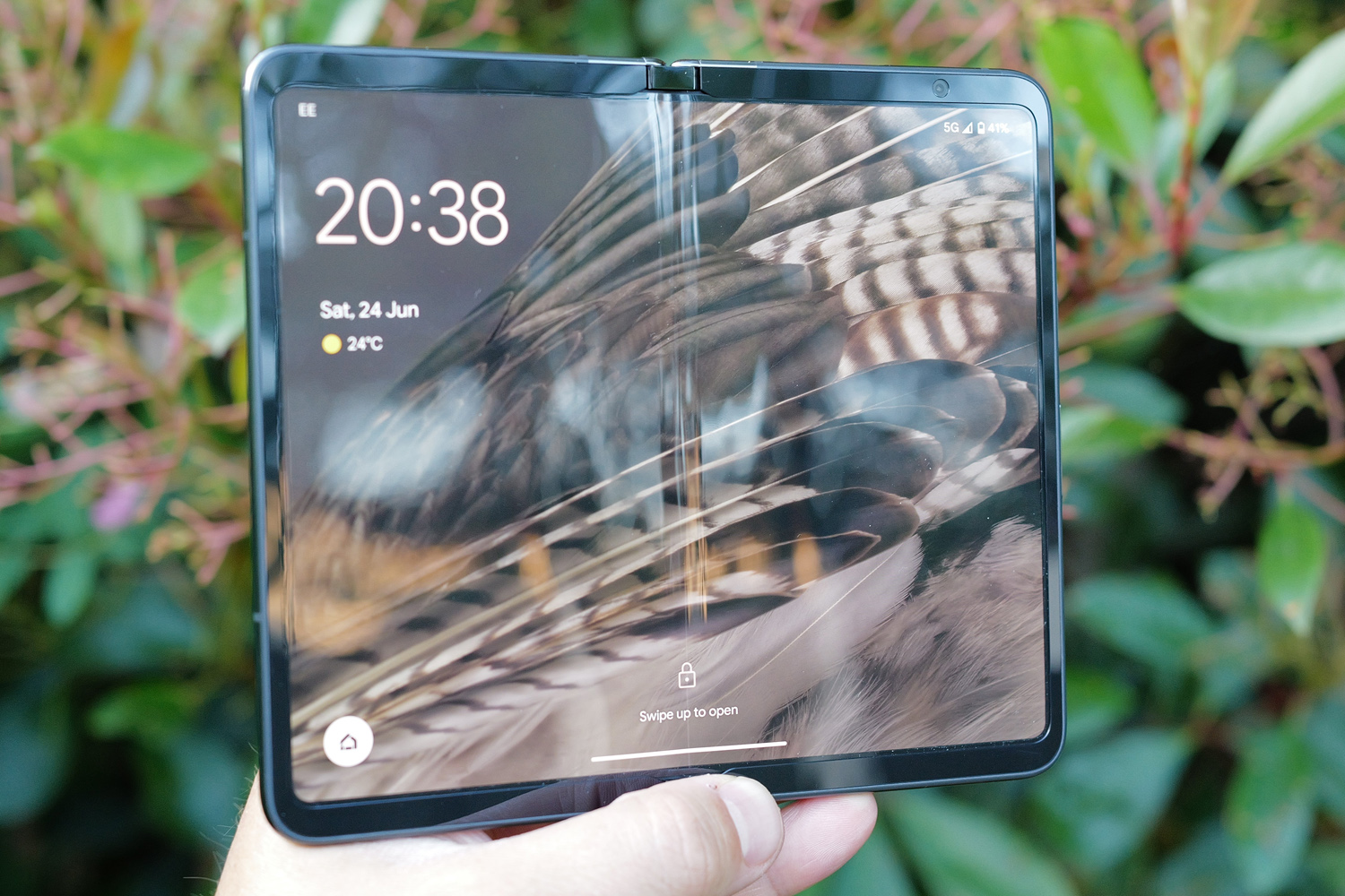 Google Pixel Fold review in hand unfolded