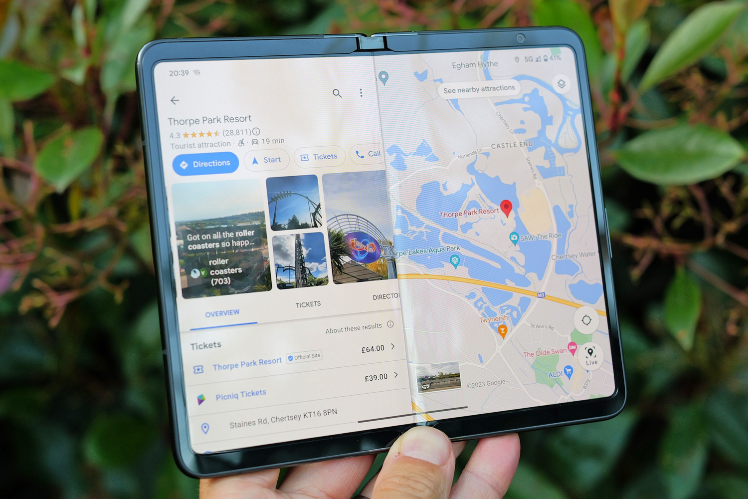 Google Pixel Fold review maps dual column